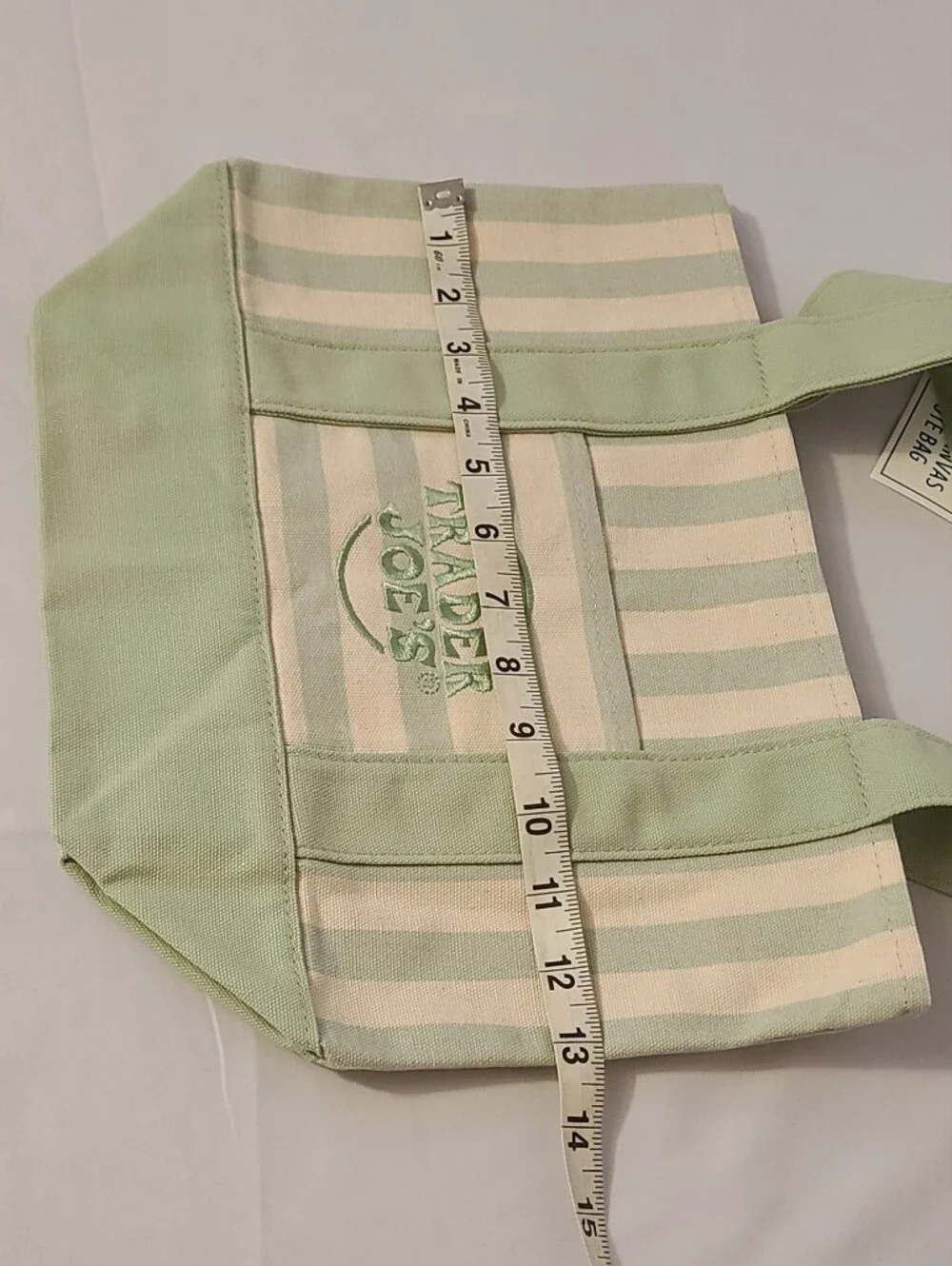 Trader Joe's Blue Striped Mini Canvas Tote Bag - Picture 7 of 9